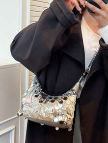 1pc Women's Fashionable Versatile Handbag, Portable High-Quality Shoulder Bag/Clutch Suitable For Dates, Shopping, Parties, Galas