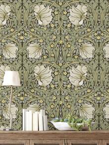 William Morris Retro Floral Self-Adhesive Wallpaper; Floral Pattern, Durable Waterproof Vinyl Material, Suitable For Room Decor And Furniture Renovation, Easy To Install, Versatile Use - Multicolor - View 7