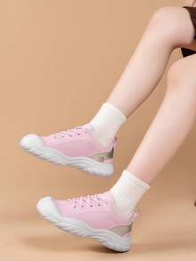 Cute Patchwork Comfortable Tennis Shoes, Casual Sports Shoes, Leisure Travel Shoes, Sweet Simple Student Shoes, Fashionable Outdoor Children Sports Shoes - Pink - View 19
