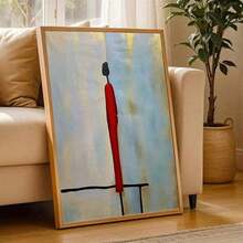 1 pièce Affiche sur canevas, belle fille en robe rouge, œuvre d'art peinte à la main, art mural sur canevas, cadeau idéal, décoration murale pour chambre, bureau, salon, café, bar, décoration de maison et de dortoir, sans cadre, convient pour la décoration d'intérieur, la décoration de chambre, la décoration de salon, la décoration de salle de bain, la décoration murale, avec option de cadre