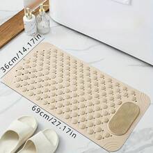 1pc Non-Slip Shower Mat, Bath Mat With Drainage Holes And Suction Cups, Foot Massage Mat, Home Bathroom, Bathroom Necessities. - 2pcs Light Blue - View 4