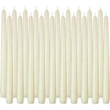 20 Pack Ivory Taper Candles, 7 - 8 Hours Burn Time, Unscented And Smokeless, 4/5 X 10 Inch Dinner Candle Set For Household, Wedding, Party And Home Decor,  2025 Style - 象牙 - 查看 1