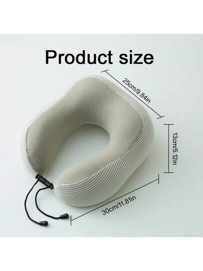 The Ultimate Travel Companion: Com Tafel Shaped Memory Foam Kussen Soft, Removable Gestreepte Hoes You Can Wash. Perfect Protecting Your Neck On Long Journeys.​ view 3