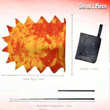 Wucheal - Bandera de culto flexible de gasa proftica, ligera, de 53x 45 pulgadas, banderas de baile de llama de len, banderas de fuego poligonales para baile de adoracin, SZ#, rojo, blanco, negro