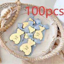 10/30/50/100/200pcs Customized Acrylic Mirror Teddy Bear Tags Personalized Baby Shower Christening Gift Name Acrylic Tags Party Favor Decorations, Personalized Mirror - Multicolor - View 16