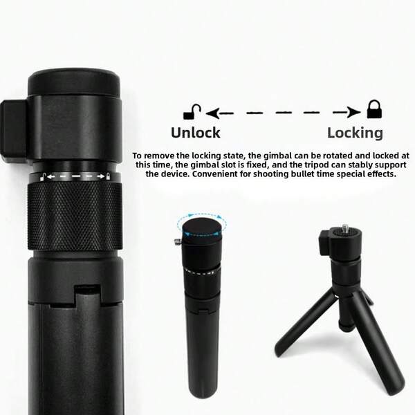 Trípode de mesa multifuncional plegable con mango de efecto bala para Insta360 X5 /X4, Insta 360 X3, ONE RS, GoPro Hero 11 10 9 5 4 3 Accesorios para cámara de acción deportiva