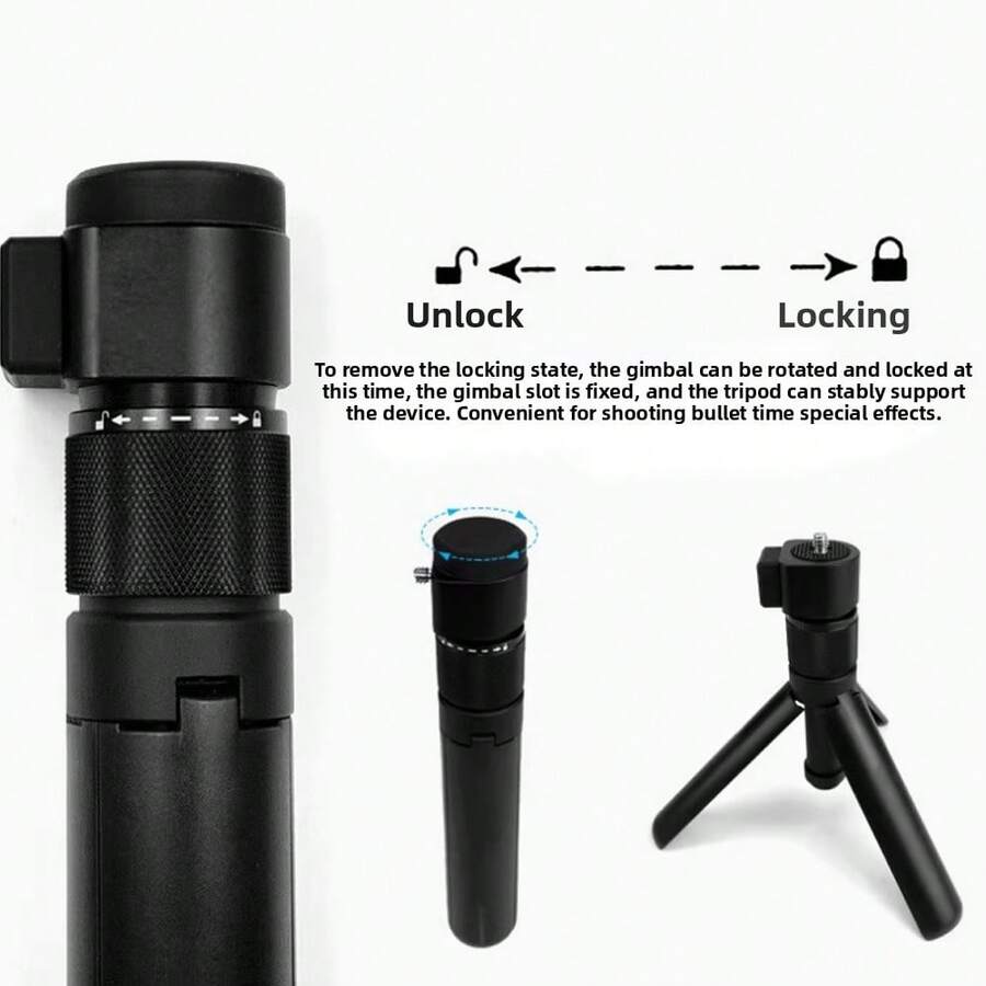 Trípode de mesa multifuncional plegable con mango de efecto bala para Insta360 X5 /X4, Insta 360 X3, ONE RS, GoPro Hero 11 10 9 5 4 3 Accesorios para cámara de acción deportiva