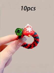 Elastico per capelli intrecciato natalizio, corde per capelli ad alta elasticità, accessori per capelli natalizi, elastici morbidi ed elastici per legare i capelli con fasce in gomma ad alta elasticità sulla parte posteriore della testa, accessori per capelli natalizi, accessori per creare atmosfera natalizia, regali di Natale, accessori per vestirsi per eventi e feste di Natale