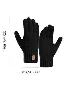 1 Pair Winter Gloves, Touchscreen Fuzzy Knit Gloves, Sensitive Touch Waterproof Windproof Touchscreen Gloves With Zipper, Warm Cycling Gloves, Full Finger Gloves, Outdoor Windproof Ski Riding Cold-Proof Snow Gloves