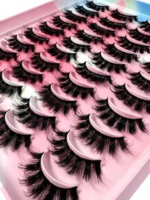 20/1Pair Selectable Natural False Eyelashes Fluffy Soft Dramatic 3D Mink Lashes Long Wispy Eyelash Cilia,Messy,Multi-Layered Eyelashes Short Thick Fake Eyelash Extension Bulk Faux Cils Makeup Products Wedding Party & Club Daily Work Meeting Natural Fake Lashes Comfortable To Wear-807 - 眼尾拉長款 - 查看 3