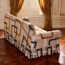 1pc Playful Pet Print Stretch Sofa Cover, Breathable All-Season Universal Fit Sofa Slipcover (Pillow Cover Not Included) - Fun Jigsaw Puzzles - View 7