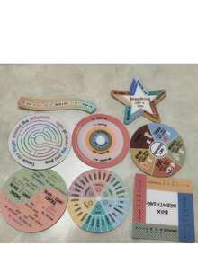 8pcs/9pcs/8pcs Set Stress Relief Sensory Stickers, Calming Striped Texture Stickers For Students, Adults Sensory Items Calming Stickers