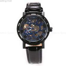 Luxury Luxury Classic Men Black Leather Dial Skeleton Mechanical Sport Wrist Watch Hotsale - 8 - 查看 5