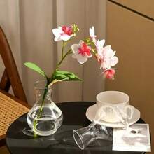 1/3/6/8pcs Bohemian Style Plastic Mini Vases, Suitable For Sunflowers, Avocados And Small Bulb Plants, Great For Wedding, Living Room And Dining Table Decor, Valentine's Day Decor, Handmade Bohemian Style Vases, Plant Lovers - White - View 6