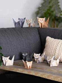 50pcs Paper Foldable Cat Desktop Decor - Perfect Christmas Gift For Cat Lovers, Suitable For Office Party Gifts, DIY Christmas Decorations, Cat Lover Gifts, Holiday Gifts, Holiday Decorations, Fun Desktop Decor, Handmade Style, Stacked Cats, Decorations, Office Workers, Party Planners, Holiday Party Favors