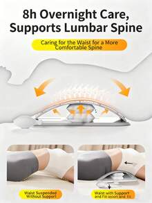 1pc Inflatable Lumbar Support Cushion, Adjustable Air Cushion Lumbar Brace, Relieve Disc Herniation, Waist Stretcher, Muscle Relaxation