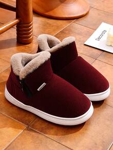 Thermisch gefütterte Schlüpfschuhe mit dicker Sohle und Fersenkappe für Frauen mittleren Alters und Seniorinnen, rutschfeste Hausschuhe/Outdoor-Schneestiefel