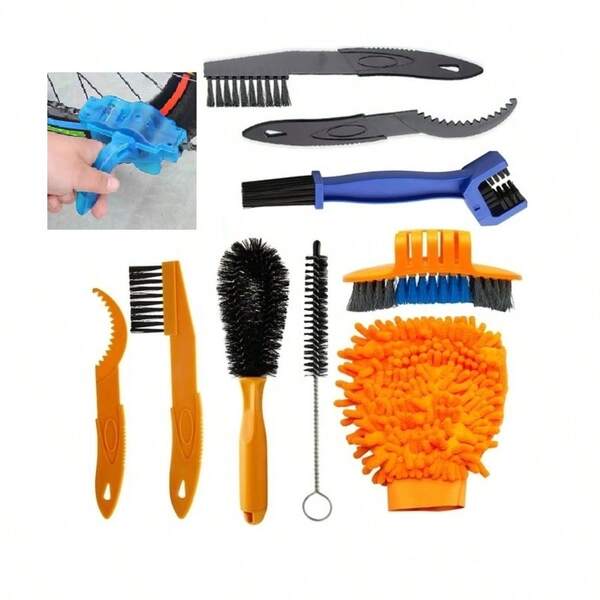 Bicycle Cleaning Kit Mountain Bike Chain Cleaner Scrubber Tire Brushes Washing Glove Cycling Maintenance Tool Accessories