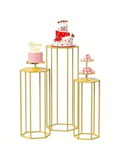 6-Sided 3-Piece Storage Rack, Vase Decoration Bottle, Home Decoration, Party Decoration, Cake Placement, Flowers,Home Decor,Flower Vase,Centerpiece,Table Décor,Halloween And Decorations