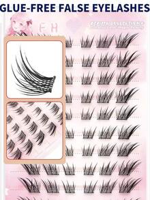 60 pezzi di extension per ciglie riutilizzabili, senza bisogno di colla, facili da applicare, effetto di ingrandimento istantaneo degli occhi, design segmentato per il fai-da-te, per creare occhi personalizzati stile volpe/anime, ciglie singole fatte a mano, aspetto naturale, leggere, fai-da-te, durevoli, adatte per feste, ciglie ispirate agli anime