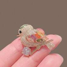 Magpie Bird Brooch High-End Japanese Cute Anti-Light Advanced Sense Personalized Suit Color Pin Corsage Accessories - 預設 - 查看 3