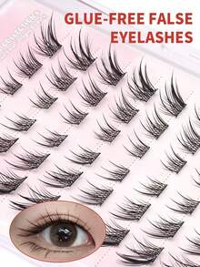 60 pezzi di extension per ciglie riutilizzabili, senza bisogno di colla, facili da applicare, effetto di ingrandimento istantaneo degli occhi, design segmentato per il fai-da-te, per creare occhi personalizzati stile volpe/anime, ciglie singole fatte a mano, aspetto naturale, leggere, fai-da-te, durevoli, adatte per feste, ciglie ispirate agli anime