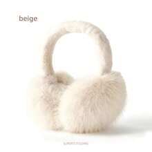 1pc Foldable, Windproof, Warm Plush Faux Fur Ear Muffs, Suitable For Skiing, Photography, Dating, Shopping In Winter