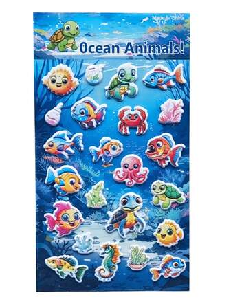 1pc Underwater World Foam Sticker Cartoon Kids Early Education Reward Sea Animal Marine Life 3D Stereo Sticker Bubble Sticker Creative Scrapbooking Sticker Phone Case Sticker Holiday Gift Sticker
