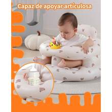 Asiento Inflable Circundante para Bebs de 3 a 36 Meses, Asiento Tipo Bumbo con Bomba de Aire Incorporada y Bandeja, Silla para Bebs Capaz de Soportar Peso Osos - óseo - Ver 4