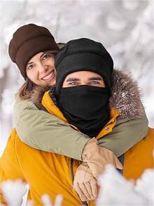 مجموعة قبعة وشاك أذن شتوية مريحة 2 قطعة/1 قطعة، قبعة رأس مكفوفة مصنوعة من الصوف مقاومة للرياح، مناسبة للتزلج والدراجات الخارجية والاستخدام اليومي