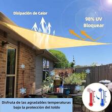Malla Sombra Triangular para Exteriores, Toldo, Malla Sombra con ganchos y cuerdas fijas, 98 de bloqueo de los rayos, para el Patio, jardn, prgola, Patio Trasero, Cobertizo de Aparcamiento 5*5M - 3*3*3M - Ver 3