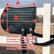 Horse Training Saddle Pad With Detachable Elastic Band And Fur Band, Enhances Hind Leg Flexibility, Easy To Clean - Can Be Used As Regular Saddle Pad Or Training Pad With Attachable Elastic And Fur Bands