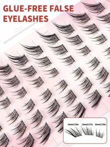 60 pezzi di extension per ciglie riutilizzabili, senza bisogno di colla, facili da applicare, effetto di ingrandimento istantaneo degli occhi, design segmentato per il fai-da-te, per creare occhi personalizzati stile volpe/anime, ciglie singole fatte a mano, aspetto naturale, leggere, fai-da-te, durevoli, adatte per feste, ciglie ispirate agli anime