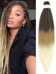 Estensioni per capelli all'ingrosso, trecce in fibra sintetica pre-stirata con effetto ombre yaki