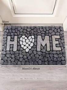 1 Pc Welcome Mat, Vintage Simulated Litho, Polyester Fiber Rug, Lightweight Stain-Resistant Door Mat, Wear-Resistant And Durable, Suitable For Living Room, Kitchen, Dining Room, Entrance Area Rug, Home Decoration Rug, Holiday Decoration Rug