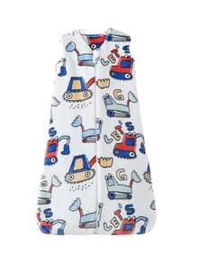 新生儿男童女童舒适柔软睡袋婴幼儿儿童无袖粉色豹纹印花可爱法兰绒保暖睡袋