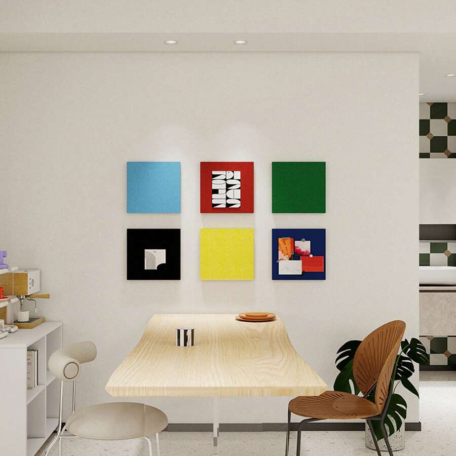 6 件 15.75x15.75 英寸装饰毛毡板，多用途照片展示板，办公室和家庭备忘板，无需钻孔，墙壁展示板，适用于家庭、书房、办公室、圣诞节、新年装饰、照片展示、备忘、家居装饰季节性更新、返校用品、节日派对装饰、万圣节、平安夜和新年装饰、新年礼物，适合送给朋友、同学、长辈、老师的有意义的礼物 - 多色/A - 查看 1