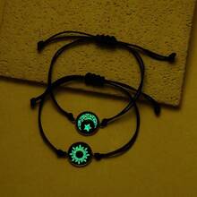 Romantic Luminous Sun Moon Couple Bracelets For Women Men Handmade Braided Rope Matching Bracelet Valentine's Day Jewelry Gifts - Star - View 3