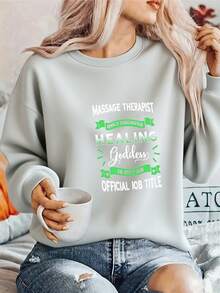 Healing Goddels Malsage Therapist Cotton Long Sleeve Tee, Soft And Comfortable For Daily Wear_101_t1 - Light Grey - View 2