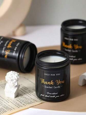 1pc Black Candle Tin, Christmas Tree, Snowflake, Gingerbread Man, Apple, Holiday Celebration, Romantic Atmosphere Gift Box, High-End, Wedding, Christmas, New Year, Holiday Anniversary, Gift For Family And Friends