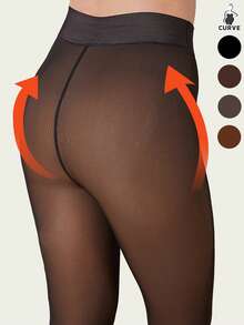 New 200g/300g Plus Size Women Tights, Tight Fit , Autumn/Winter Thermal Lined Tights, High Stretch Seamless , Cozy - Multicolor - View 6