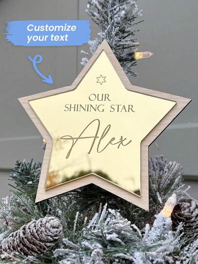 Customize Personalized Christmas Tree Ornaments, Star-Shaped Christmas Tree Ornaments, Commemorative-Themed Christmas Tree Stars, Christmas Stars, Silver Stars, Gold Stars, Christmas Eve