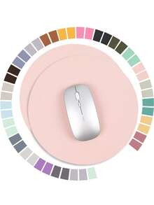 1/2pc Round Mouse Pad, Ultra-Thin Waterproof PVC Leather Mouse Pad, Stitched Edge Design, Suitable For Computer, Laptop, All Kinds Of Mice, Office/Home Use (22x22cm, 8.66"X8.66") - Multicolor - View 44