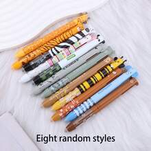 3/8支双色中性可擦笔 中性笔 双色(红蓝) 0.5mm 卡通动物文具可爱可擦易擦多色学生笔 卡通双色笔 老虎 小猴子 蜜蜂 大象耳朵 可爱高颜值可擦笔