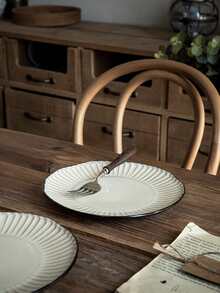 2pcs Vintage Asymmetrical 6-Inch Ceramic Plates, High-End Ceramic Dishes With Slight Imperfections, Creative Minimalist Asymmetric Small Plates, Salad Plates And Steak Plates, Dessert Plates, Pasta Plates, Kitchen & Dining Tableware, Bread Plates, Suitable For Home Kitchen, Dining Room Gatherings, Kitchen Supplies, Tableware Accessories, Microwave