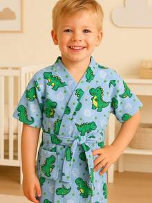 Children's Plush Character Pool Bathrobe - Dinosaurio - Ver 3