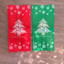 10pcs/25pcs/50pcs Reusable Christmas Plastic Gift Bags - Mixed Colors With Snowflake & Christmas Tree Patterns, Holiday Party Decorations, Christmas Gift Wrapping Supplies, Festive Themed Design, Christmas Decor, Christmas Gifts Packaging, New Year Decorations (Stickers Not Included) - Multicolor - View 8