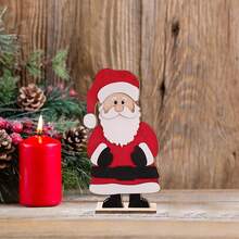 1 Set Wooden Of Table Desk Top Wooden Sign Designed With Santas And Elk,Rustic Ornaments For Xmas Home, Hotel, Shop, Bar, Market Decor Best Gifts Home Decor Christmas Decorations Room Decor Christmas Winter