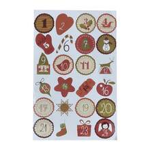 24 pezzi Adesivi numerici natalizi, 12 stili di colori, adesivi numerici per calendario dell'avvento natalizio, conto alla rovescia 1-24 giorni, accessori fai-da-te per calendario dell'avvento e sigilli per regali, forniture per ufficio e scuola per il conto alla rovescia di Natale, adesivi per sigillare regali, forniture per scrapbooking
