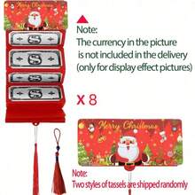 5pcs/Set Christmas Money Envelopes/Red Packets And Gift Card Holders - 10 Slots/Pack Christmas Santa Claus Holiday Design With Snowflakes, Trees And "Merry Christmas" Text - Red, Green, Blue Paper Gift Supplies For Cash, Cards - Ideal For Christmas, Birthday, Thanksgiving, Christmas Gift Bags, Holiday Decor, Party Favors, Used For Christmas, Thanksgiving, Birthday, Surprise Party Envelopes, Event Storage, Party Supplies